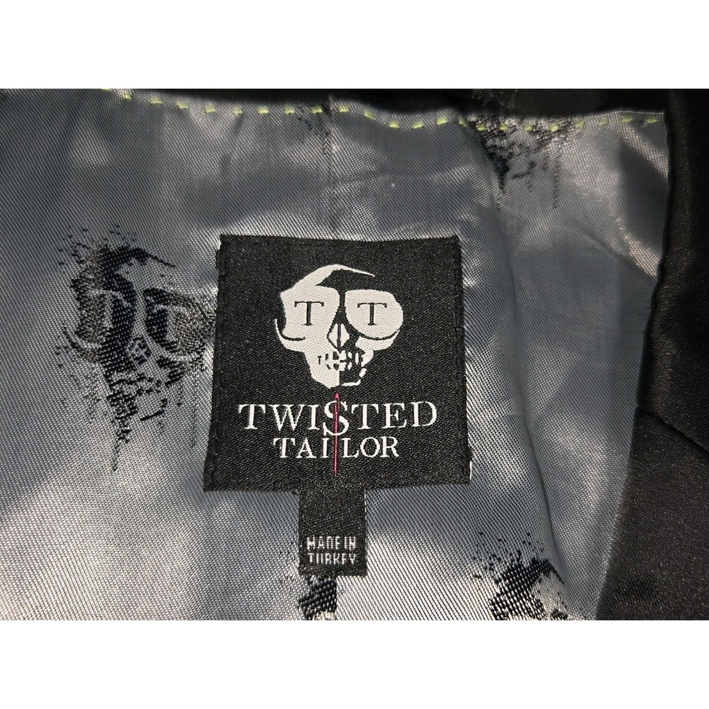 Twisted Tailor Suit Jacket Blazer Floral Mens Size 40 R Serde Grey / Black - Picture 2 of 10